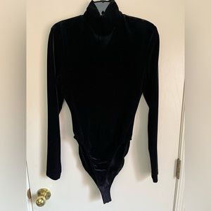Black velvet bodysuit